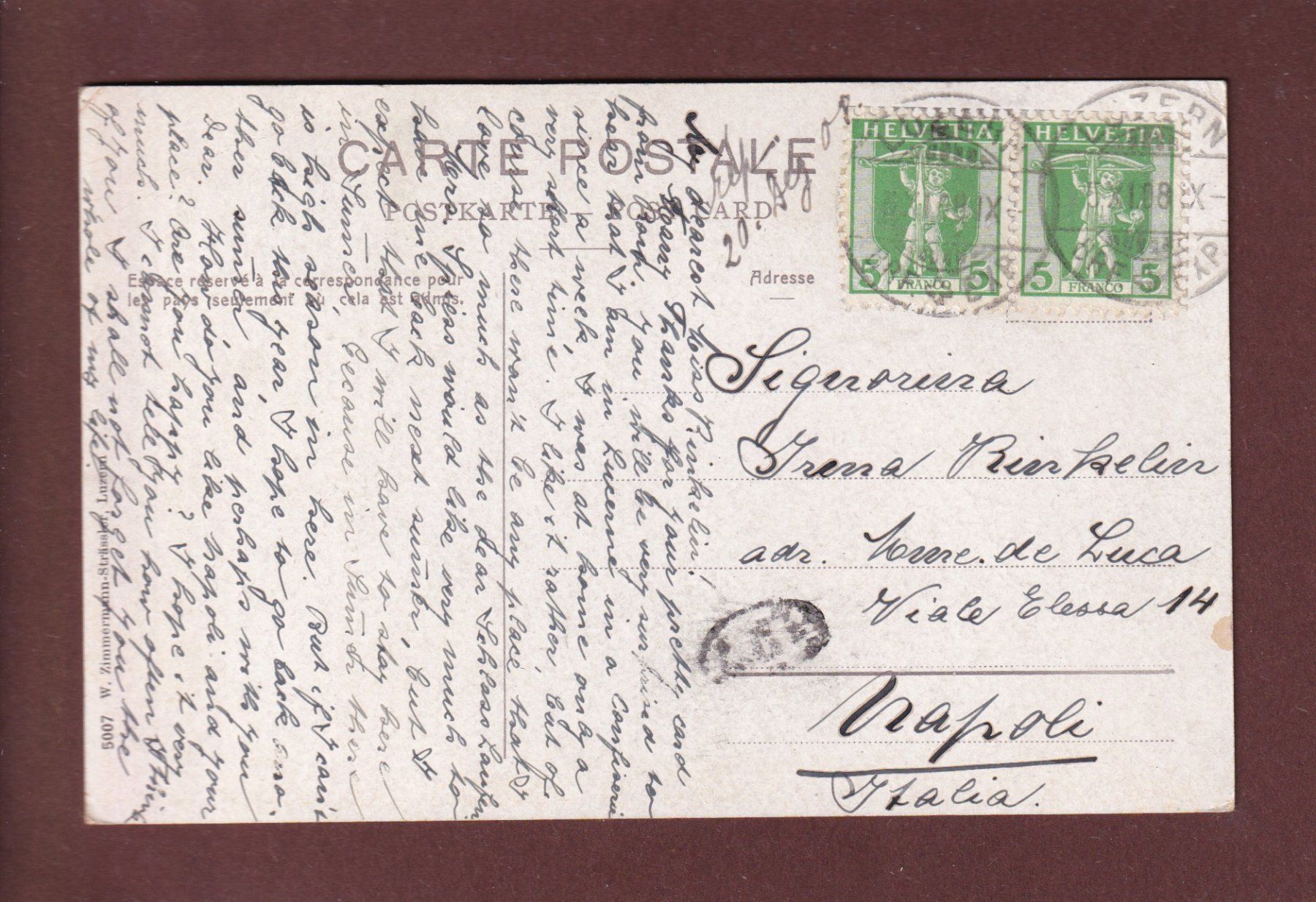 Ansichtskarten: LUZERN - Schweizerhofquai - Schiff - 1908 // Falte // – Gebraucht aus Pully von nicecards 1