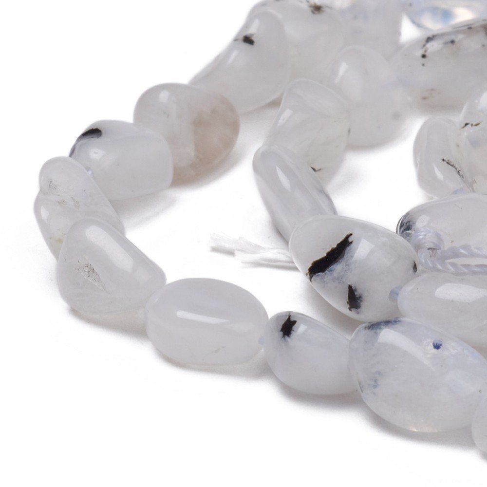 Edelsteine: Mondstein natürlich 5-6mm,  1 Strang – Neu und originalverpackt aus Alpnachstad von perlengaby