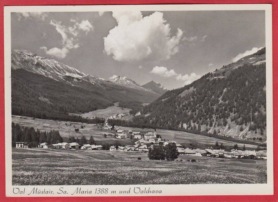 Ansichtskarten: VAL MÜSTAIR, SA. MARIA UND VALCHAVA, GROSSFORMAT – Gebraucht aus Grüningen von Kartenlaube