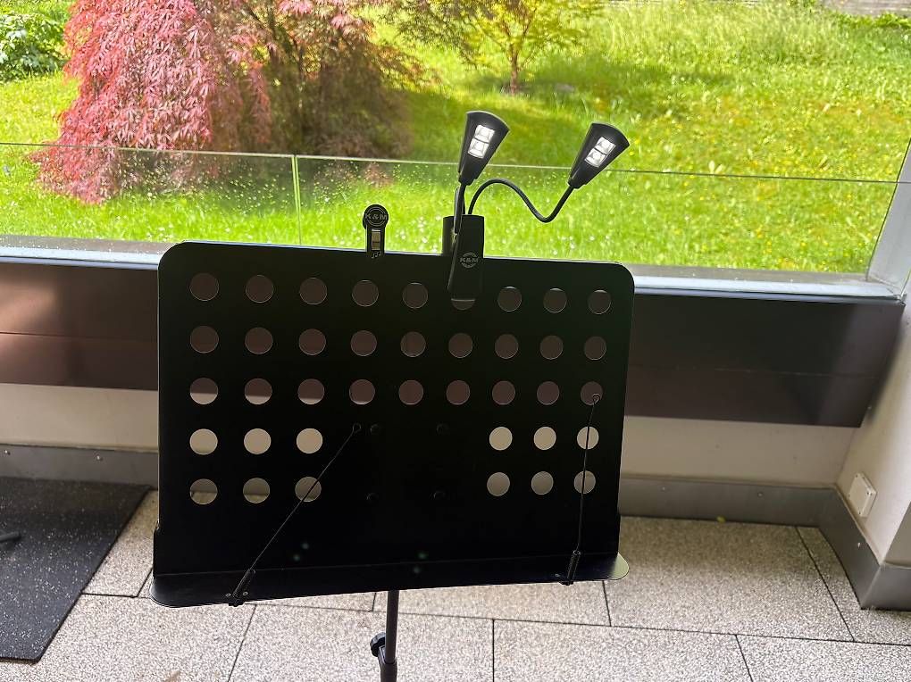Supporti per strumenti musicali & leggii: Notenständer mit Doppellampe und Notenhalter – Usato da Bern venduto da alp_wph8 1