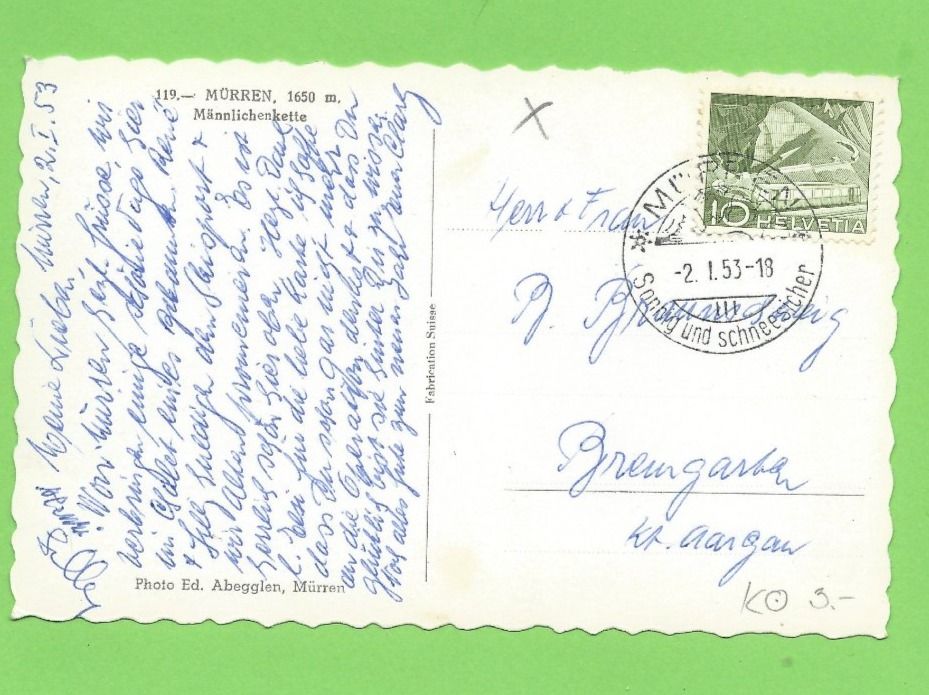 Cartoline postali: Mürren, Männlichenkette – Nuovo (secondo la descrizione) da Zürich venduto da t24_de 1