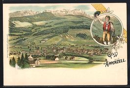 Litho Appenzell, Totalansicht gegen die 