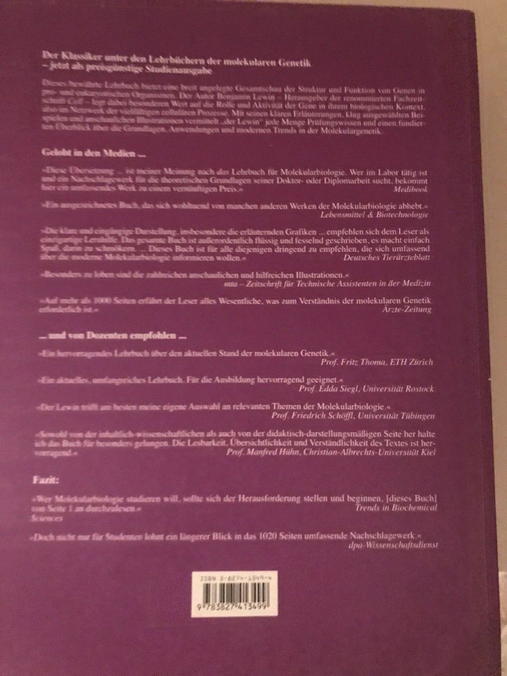 Libri: Molekularbiologie der Gene – Usato da Glattpark-Opfikon venduto da Anahita-R 1