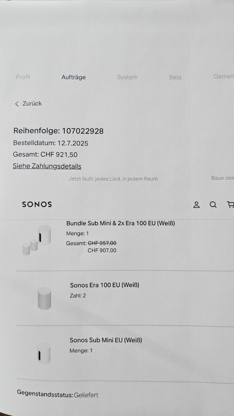 Haut-parleurs: Sonos Bundle Sub Mini + 2 Era 100 (weiss) – D'occasion à Niederrohrdorf par ursgut-vinyl 4