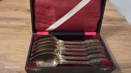 Silber Esslöffel 6er Set antik mit Box, für Festtage
