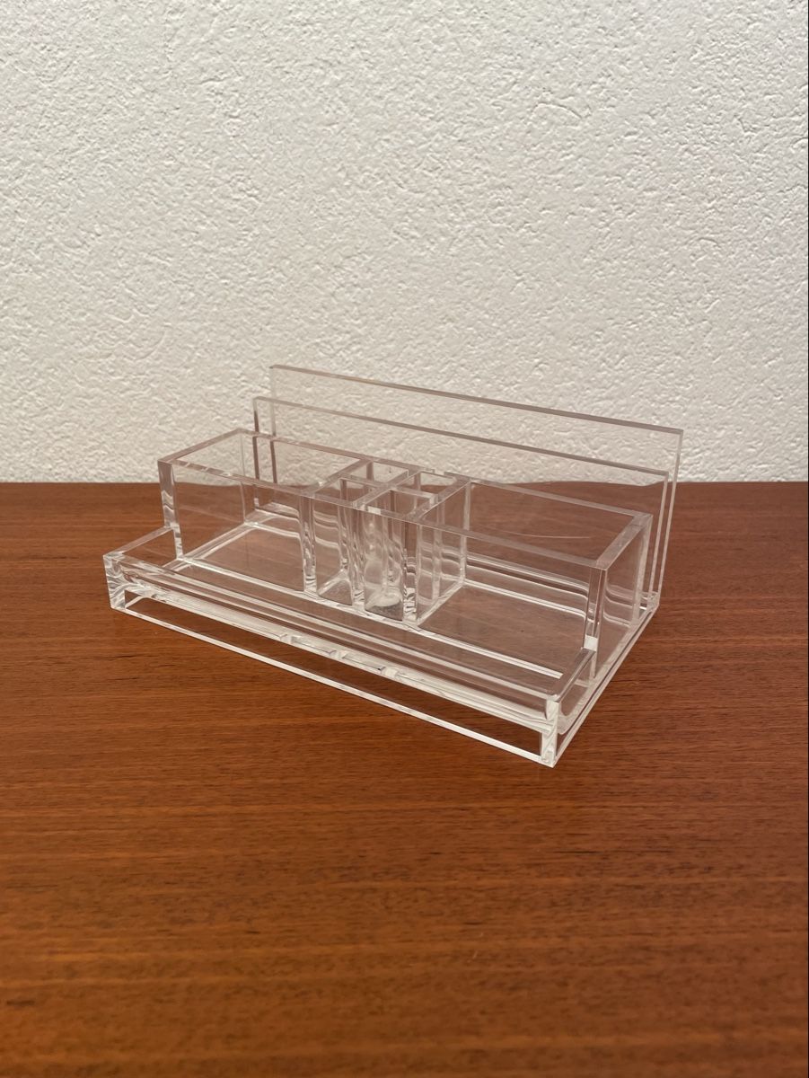 Guzzini Sonstiges Schreiben & Zeichnen: 80s Acrylglas Organizer Guzzini Stiftehalter Briefhalter – Gebraucht aus Zürich von Vintagewiesel