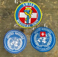 3 badges swiss medical unit  Abzeichen peace keeping UNation
