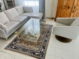 Eleganter Glas-Couchtisch Sofatisch Tisch