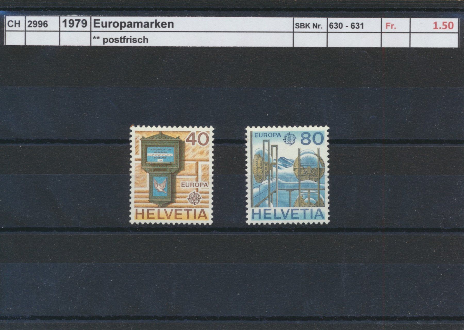Tutti i francobolli: 1979 "Europamarken", ** postfrisch – Nuovo (secondo la descrizione) da Winterthur venduto da Zupogeru