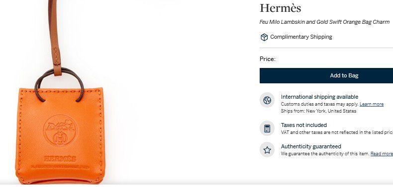 Hermès Borse: Hermès Sac Orange Leather Bag Charm – Usato da Collonges venduto da Auganien 4