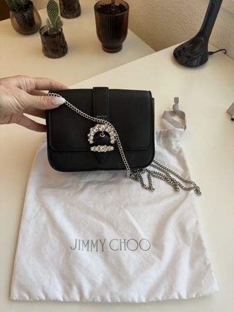 Jimmy Choo Handbag black with crystals chain strap