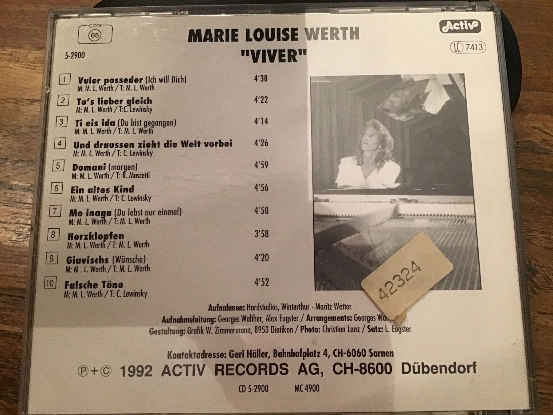 CD: Marie-Louise Werth "Viver" CD (1992) – Usato da Thierachern venduto da sweden08 1