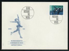 1965, FDC, Weltmeisterschaft Eiskunftlauf Davos (Nr. 438) 1