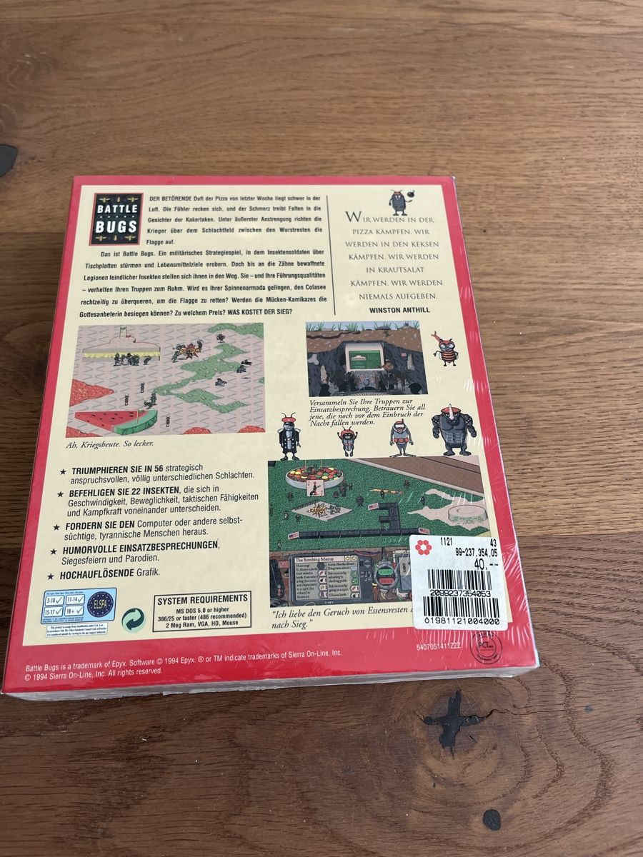 Giochi: Battle Bugs PC, 1994, ungeöffnet sealed – Usato da Schenkon venduto da Ecosmo 1