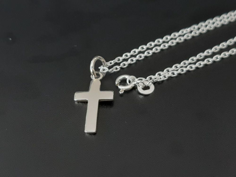 Ciondoli: Sterling Silber 925 Halskette mit Kreuz – Nuovo e nell'imballaggio originale da Einsiedeln venduto da My__Way
