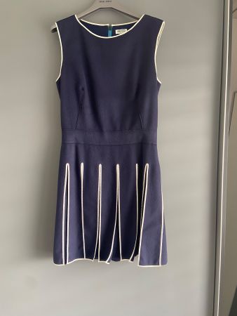 KENZO Kleid, Grösse S, dunkelblau mit weissen Details
