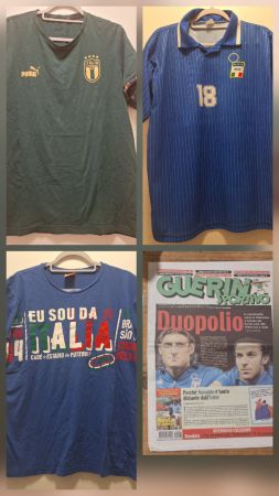 Set 4 italien trikots+ zeitung+Schlüsselanhänger von Italien