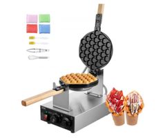 Bubble Waffle Maker Eierwaffel 1400W Waffeleisen 50-250°C