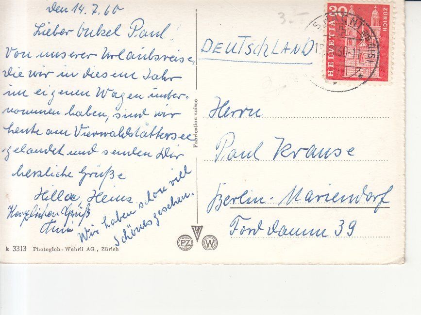 Cartoline postali: Vitznau 1960 – Usato da Bürglen TG venduto da StampGraf 1