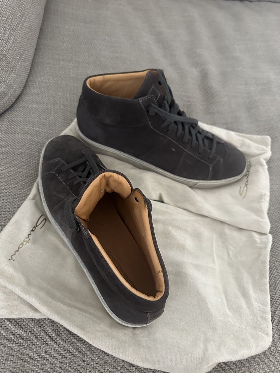 Santoni Scarpe da uomo: Santoni Wildleder Sneaker Hightop Gr. 10 – Nuovo e nell'imballaggio originale da Wollerau venduto da Finkenwurf 1