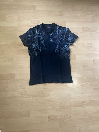 T-Shirt mit Palmenmuster, dunkelblau, Grösse M