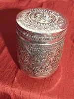 Burmesische feine Betteldose Silber Dose um 1900