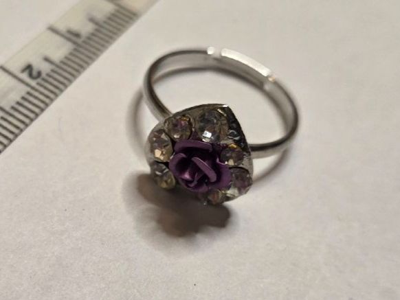 Anelli: Bague coeur rose et strass, ajustable – Nuovo (secondo la descrizione) da Territet venduto da Cenh 4