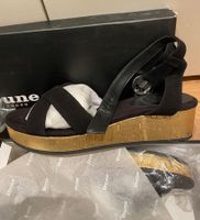 NEW Dune Gold Velour Leder Wedge Sandalen -wie Jimmy Choo