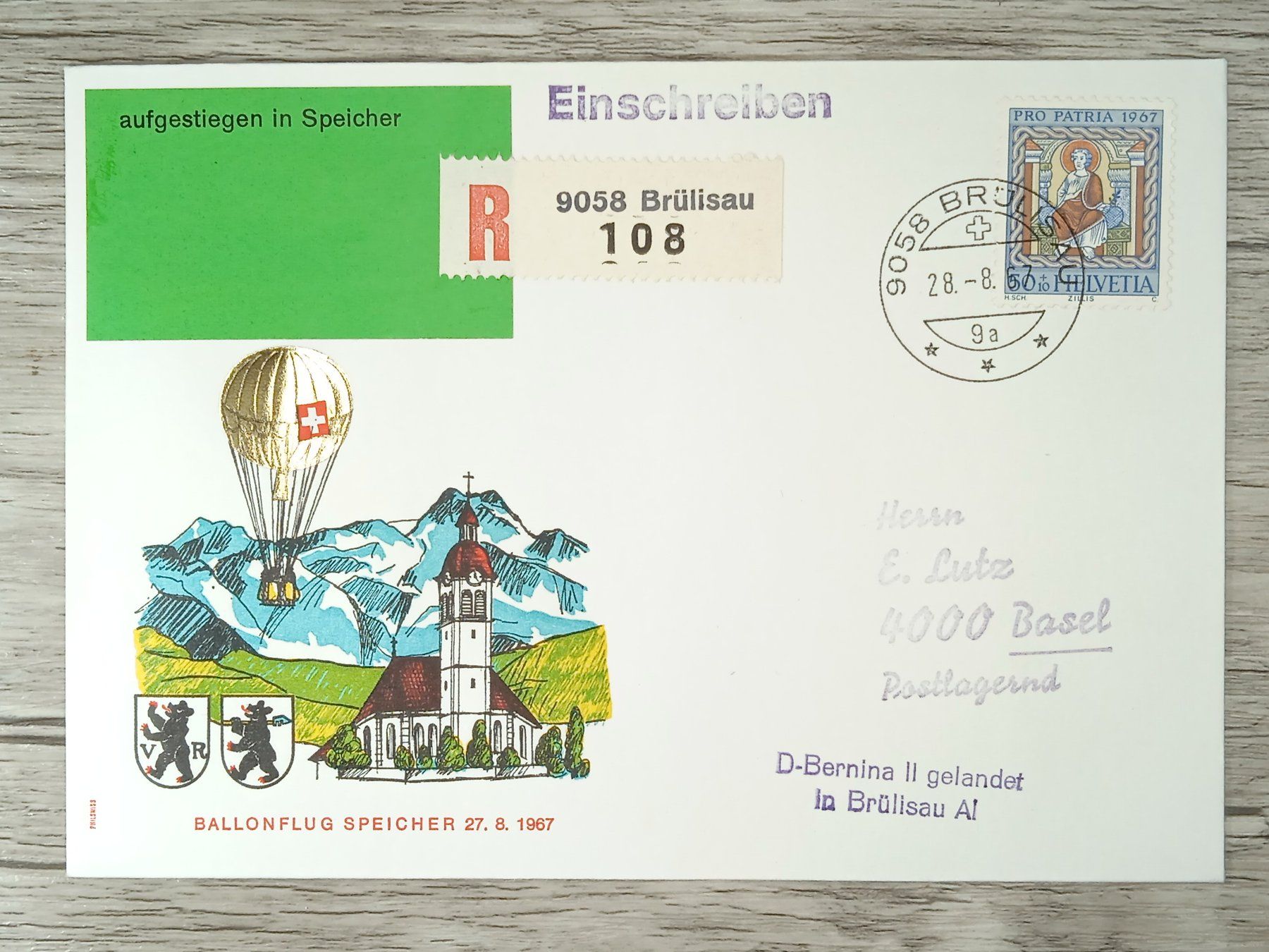 Tutti i francobolli: TR12 Enveloppe + Timbre Suisse 1967 – Usato da Cousset venduto da Patrick_Collections