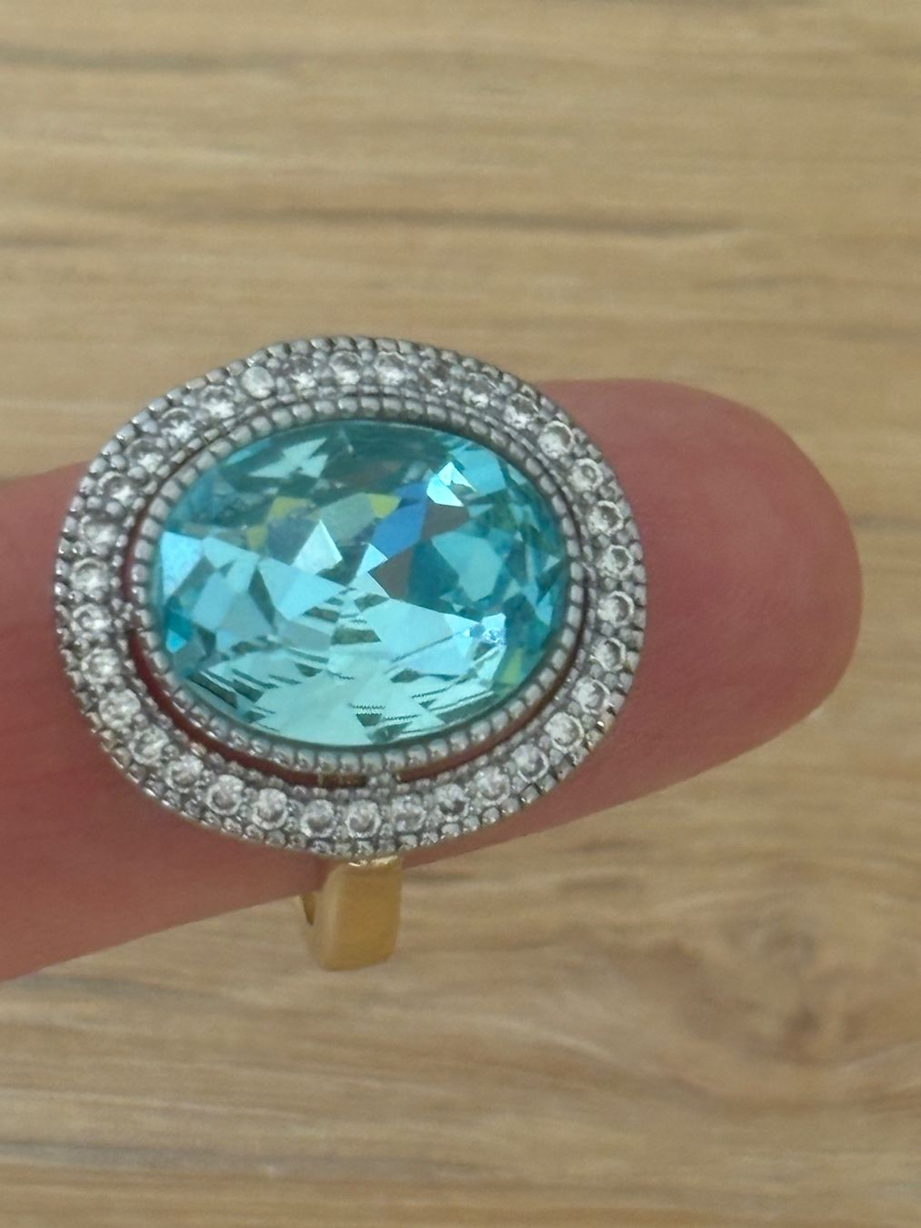Bagues: Luxus Elegante Gr.18/8 Ring Farbe: Gold/hellblau – Neuf (Voir description) à Biel-Bienne par Roserosse13 3