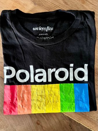 Polaroid Logo T-Shirt Gr. L Original Schwarz Retro