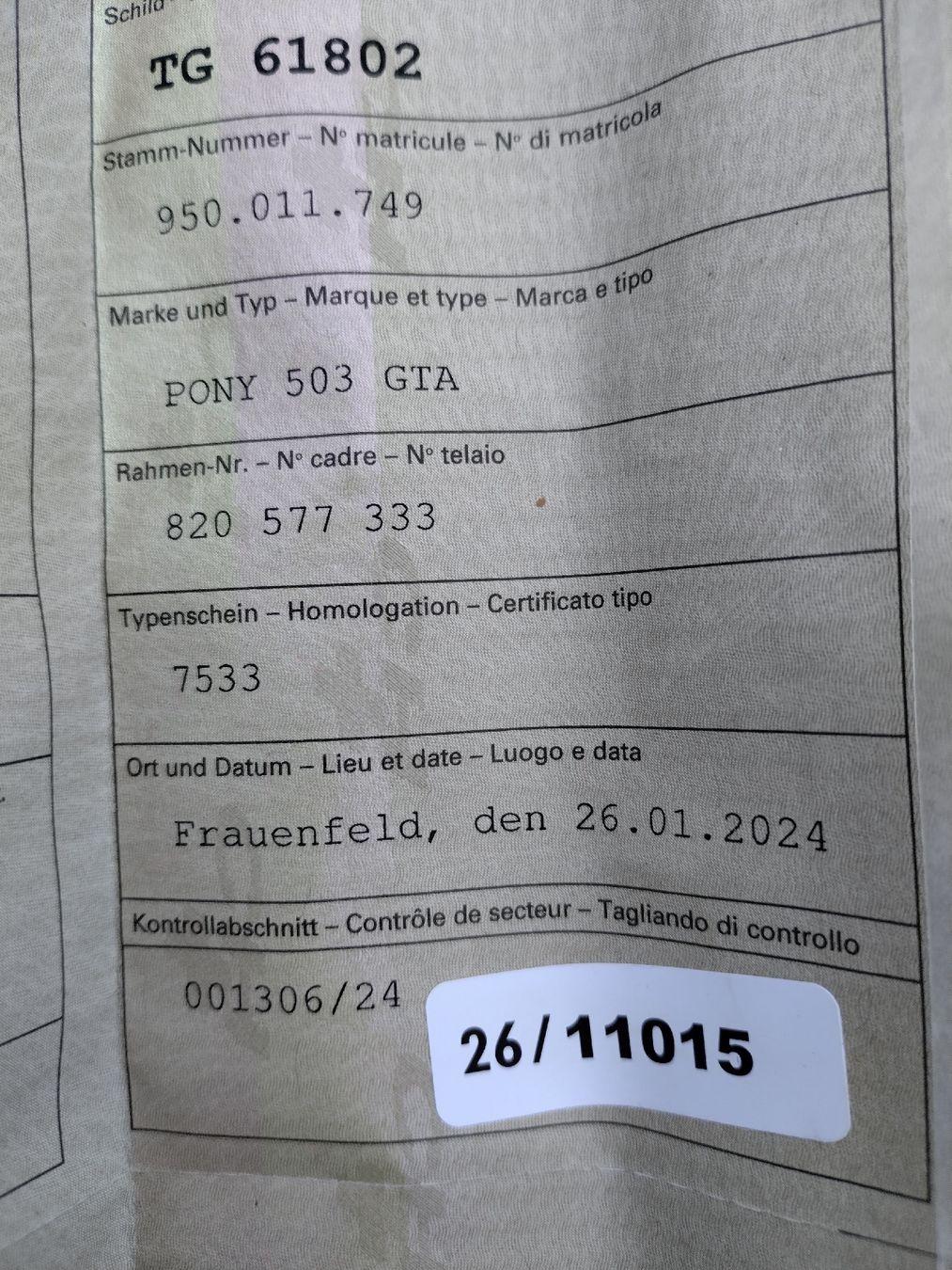 Pony Ciclomotori: Mofa Pony 503 Sachs – Difettoso da Sirnach venduto da rol_9bnp 2