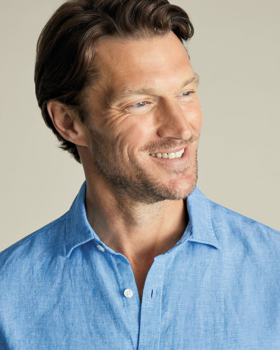 Charles Tyrwhitt Chemises: Pure Linen Hemd – Ocean Blue – Neuf avec emballage d'origine à Wittenbach par bes_k8vr 2