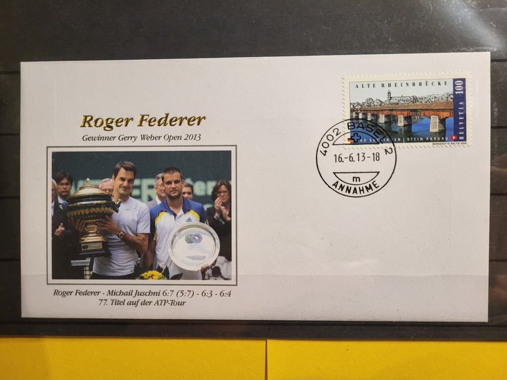 Erstagsbriefe FDC Roger Federer 5 Stk mit Marken Schweiz (a (Gebraucht