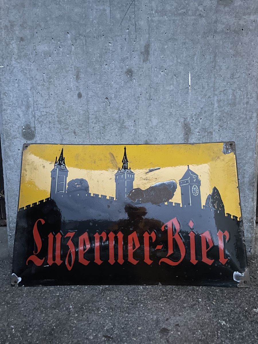 Insegne: Emailleschild Luzerner Bier – Usato da Chur venduto da fan_gh6f