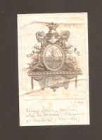 Ex-libris héraldique Abraham PERRIN. Neuchâtel