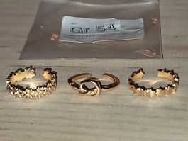 3 Ringe Grösse 54 Verstellbar, footli, statement rings, open