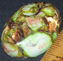 Cabochon L-2763 – Kupfer Meeressediment Jaspis grün 29x21mm