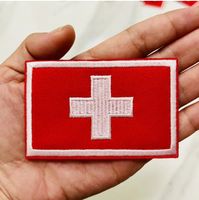 Schweiz Flaggen Patch Aufnäher aufbügeln geeignet 5x8cm