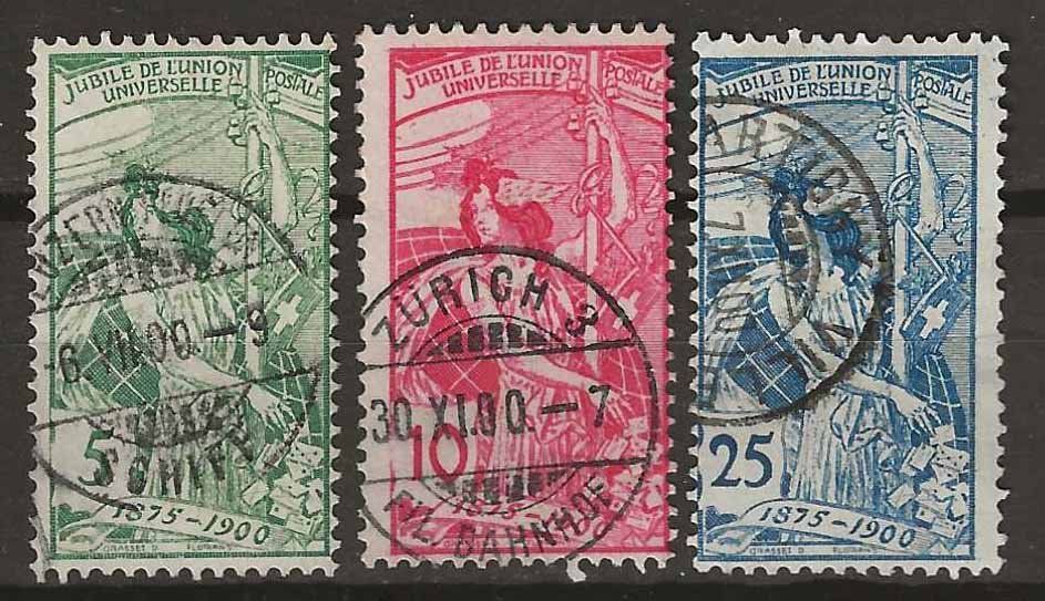 Tous les timbres: CH077 - UPU 1900 obl. – D'occasion à Trélex par Phil_Albert