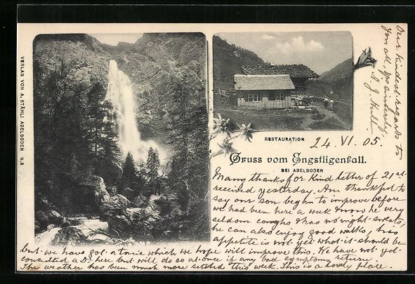 Ansichtskarten: AK Adelboden, Restaurant, Engstligenfall – Gebraucht aus Berlin von bartko-reher