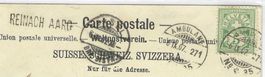 6.9.1907 Reinach AG Luftbild/Gasse Unterdorf/Ortsblkenstempl