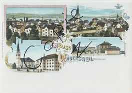Gruss aus Wädensweil - (Top AK Lithoansicht im Form. A4)