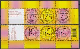 2002+2003 175 Jahre Post, 2 Dreierstreifen m. FD-Vollstempel