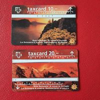 2 taxcards Sonnenuntergang Ihre Schweiz 10/20