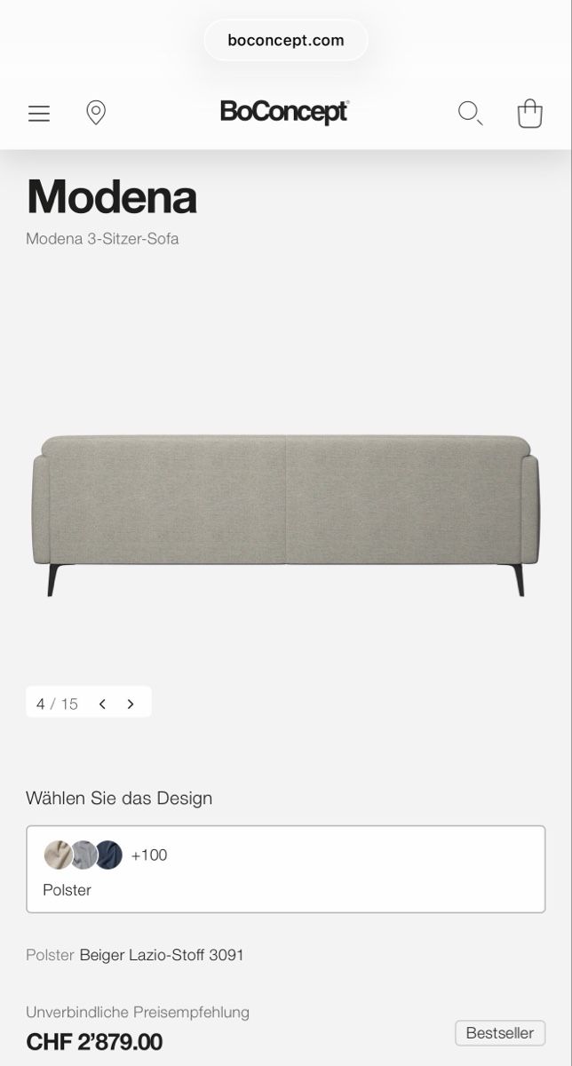 Sofas: 2 x BoConcept Modena three-seater sofas – Neuf (Voir description) à Zürich par original_secondhand 1