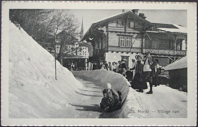 Cartoline postali: ST. MORITZ Wintersport Village run – Nuovo (secondo la descrizione) da Jona venduto da philajona