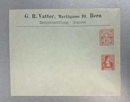 Altschweiz Ganzsache mit 2 Wertziffern der Fa. Vatter, Bern