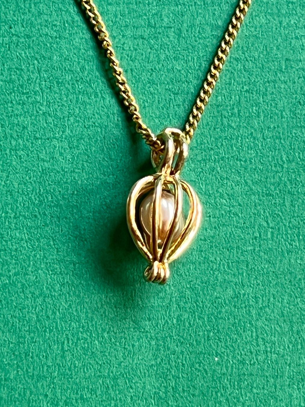 Ketten: Goldkette mit Perlenanhänger, Vintage, elegant – Gebraucht aus Laufen von Futuremarket 1