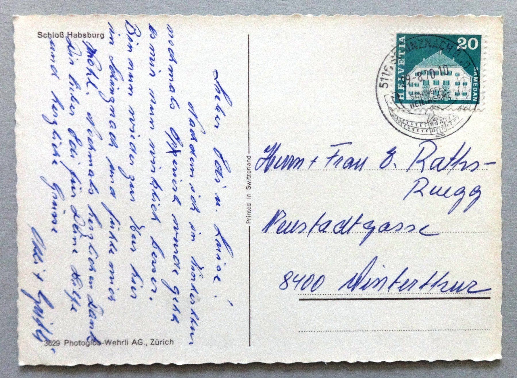 Cartoline postali: Schloss Habsburg – Usato da Fétigny venduto da Billy2miny 1